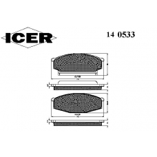 140533 ICER Комплект тормозных колодок, дисковый тормоз