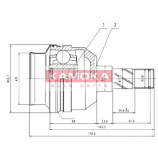 8009 KAMOKA Шарнирный комплект, приводной вал