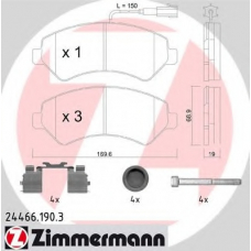 24466.190.3 ZIMMERMANN Комплект тормозных колодок, дисковый тормоз