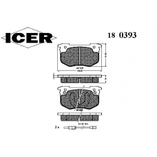 180393 ICER Комплект тормозных колодок, дисковый тормоз