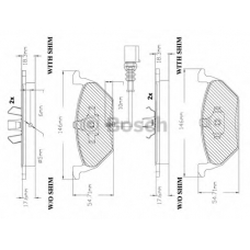 F 03B 150 285 BOSCH Комплект тормозных колодок, дисковый тормоз