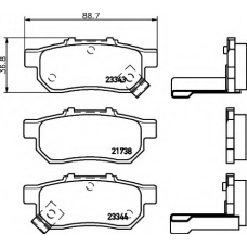 8DB 355 017-151 HELLA Комплект тормозных колодок, дисковый тормоз