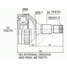 OJ-1780 InterParts Шарнирный комплект, приводной вал