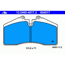 13.0460-4017.2 ATE Колодки тормозные
