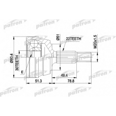 PCV1004 PATRON Шарнирный комплект, приводной вал