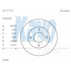 BR-6768 KAVO PARTS Тормозной диск