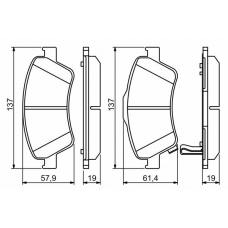 0 986 494 260 BOSCH Комплект тормозных колодок, дисковый тормоз