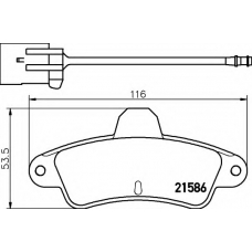 8DB 355 019-111 HELLA Комплект тормозных колодок, дисковый тормоз