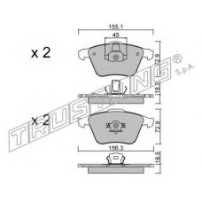 565.3 TRUSTING Комплект тормозных колодок, дисковый тормоз