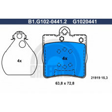 B1.G102-0441.2 GALFER Комплект тормозных колодок, дисковый тормоз