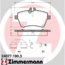 24077.190.3 ZIMMERMANN Комплект тормозных колодок, дисковый тормоз