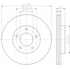 8DD 355 112-721 HELLA Тормозной диск