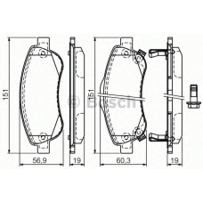 0 986 494 379 BOSCH Комплект тормозных колодок, дисковый тормоз