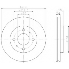 8DD 355 102-011 HELLA Тормозной диск