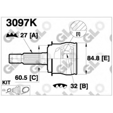 3097K GLO Шарнирный комплект, приводной вал