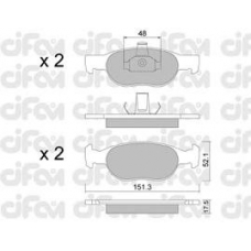 822-079-2 CIFAM Комплект тормозных колодок, дисковый тормоз