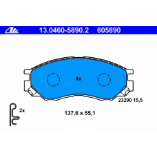 13.0460-5890.2 ATE Комплект тормозных колодок, дисковый тормоз