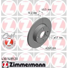430.1489.20 ZIMMERMANN Тормозной диск