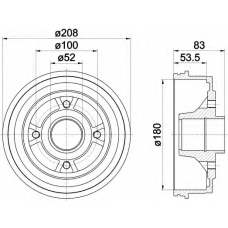 8DT 355 301-261 HELLA Тормозной барабан