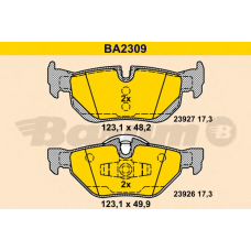 BA2309 BARUM Комплект тормозных колодок, дисковый тормоз