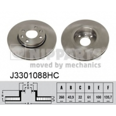 J3301088HC NIPPARTS Тормозной диск