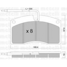 22-0648-0 METELLI Комплект тормозных колодок, дисковый тормоз