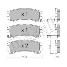 22-0408-0 METELLI Комплект тормозных колодок, дисковый тормоз
