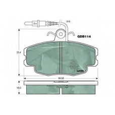 GDB114 TRW Комплект тормозных колодок, дисковый тормоз