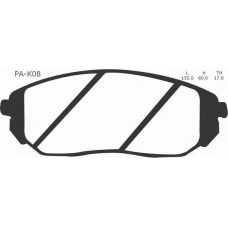 J PA-K08AF JAPANPARTS Комплект тормозных колодок, дисковый тормоз