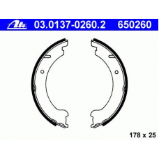 03.0137-0260.2 ATE Комплект тормозных колодок, стояночная тормозная с