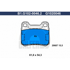 B1.G102-0046.2 GALFER Комплект тормозных колодок, дисковый тормоз
