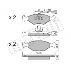 22-0273-0 METELLI Комплект тормозных колодок, дисковый тормоз