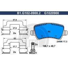 B1.G102-0900.2 GALFER Комплект тормозных колодок, дисковый тормоз