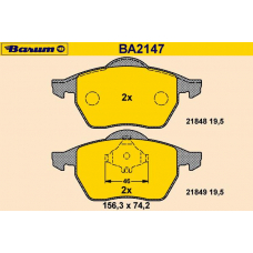 BA2147 BARUM Комплект тормозных колодок, дисковый тормоз