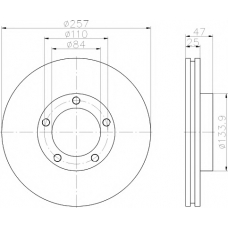 8DD 355 102-191 HELLA PAGID Тормозной диск