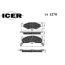 141270 ICER Комплект тормозных колодок, дисковый тормоз