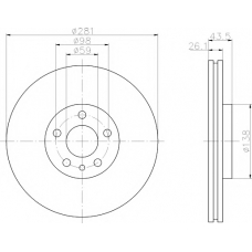 8DD 355 104-441 HELLA PAGID Тормозной диск