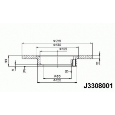 J3308001 NIPPARTS Тормозной диск