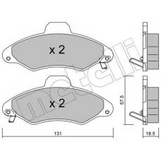 22-0071-1 METELLI Комплект тормозных колодок, дисковый тормоз