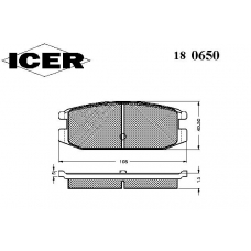 180650 ICER Комплект тормозных колодок, дисковый тормоз