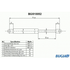 BGS10052 BUGIAD Газовая пружина, крышка багажник