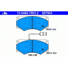 13.0460-7903.2 ATE Комплект тормозных колодок, дисковый тормоз