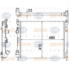 8MK 376 700-384 HELLA Радиатор, охлаждение двигателя