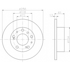 8DD 355 100-701 HELLA Тормозной диск