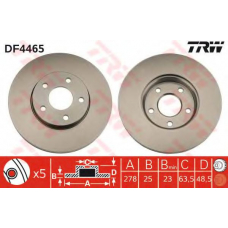 DF4465 TRW Тормозной диск