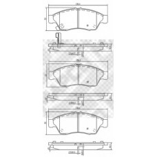 6762 MAPCO Комплект тормозных колодок, дисковый тормоз