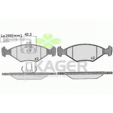 35-0223 KAGER Комплект тормозных колодок, дисковый тормоз