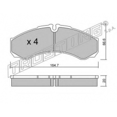 221.6 TRUSTING Комплект тормозных колодок, дисковый тормоз