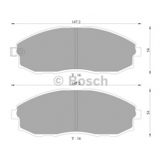 0 986 AB3 028 BOSCH Комплект тормозных колодок, дисковый тормоз