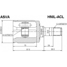 HNIL-ACL ASVA Шарнирный комплект, приводной вал